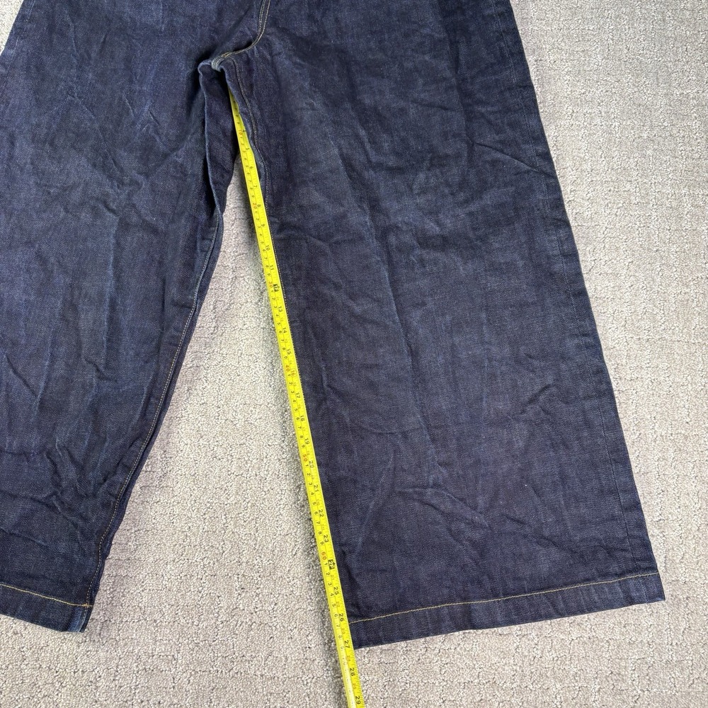 BAGGY Men's Dark Wash Salvaged Denim Wide-Leg Jeans Regular Fit Size M 5-Pocket - Picture 9 of 10